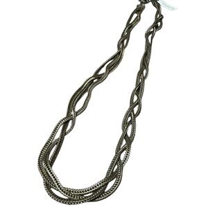 Chicos | Braided Silver Tone Multi Strand Necklace